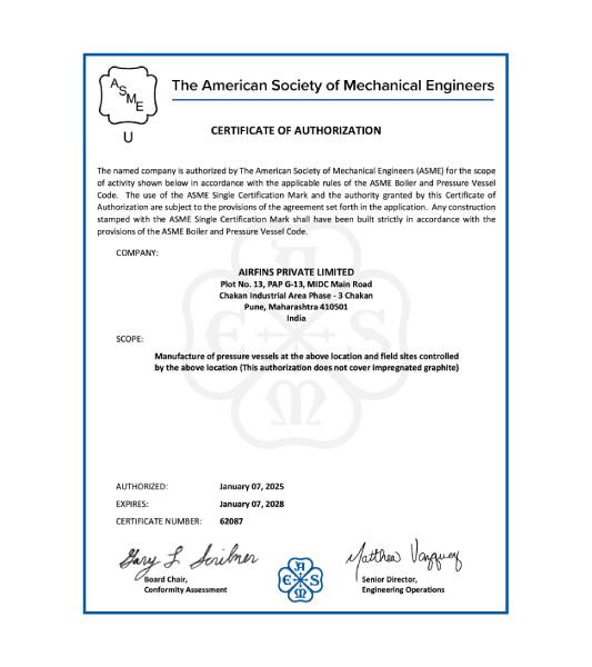 ASME “U” Stamp Certification